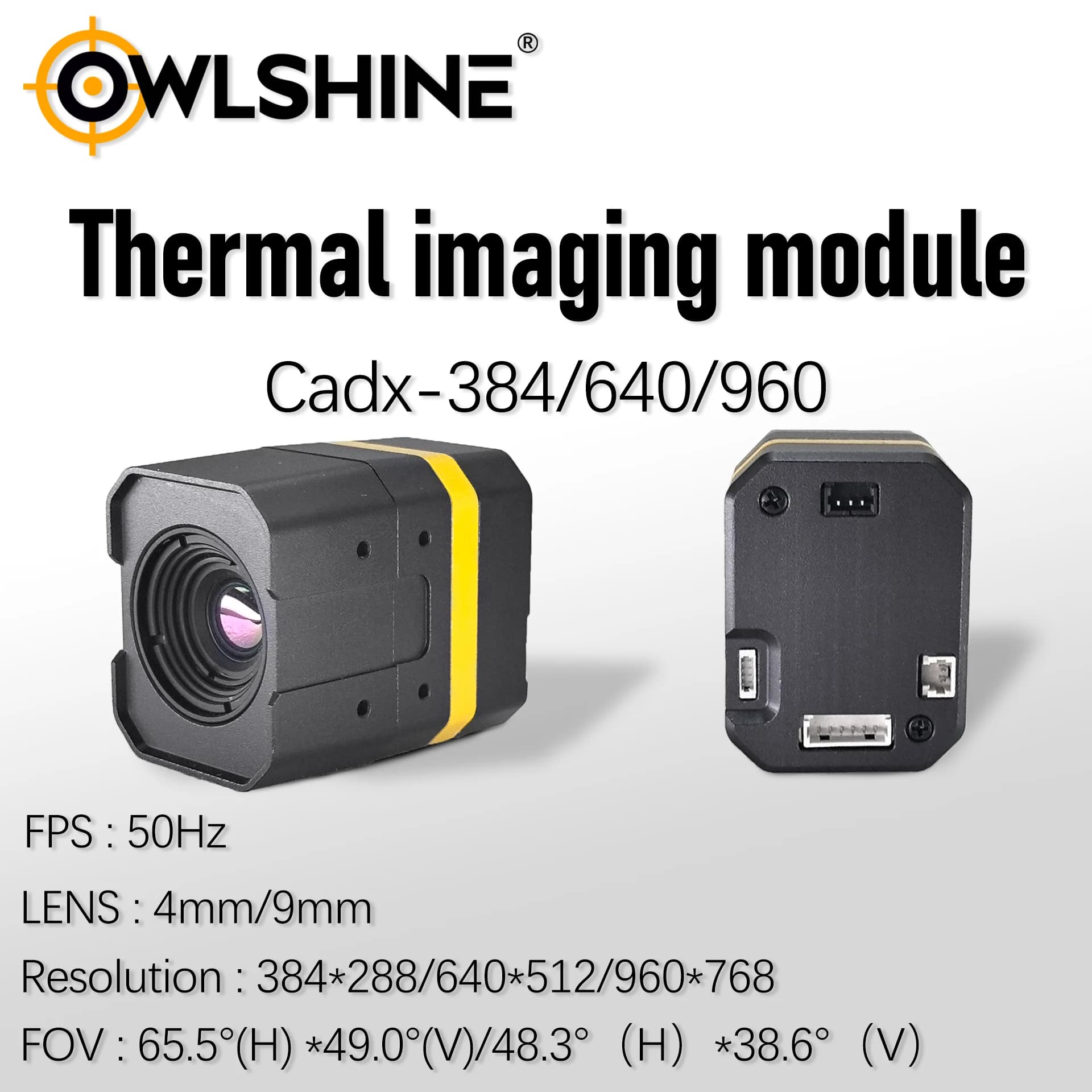 Modulo di Imaging Termico CADX640PLA+UVC, Risoluzione 640x512, Lente da 9.1mm, 50FPS, Modulo Telecamera a Visione Termica per Sicurezza e Sorveglianza
