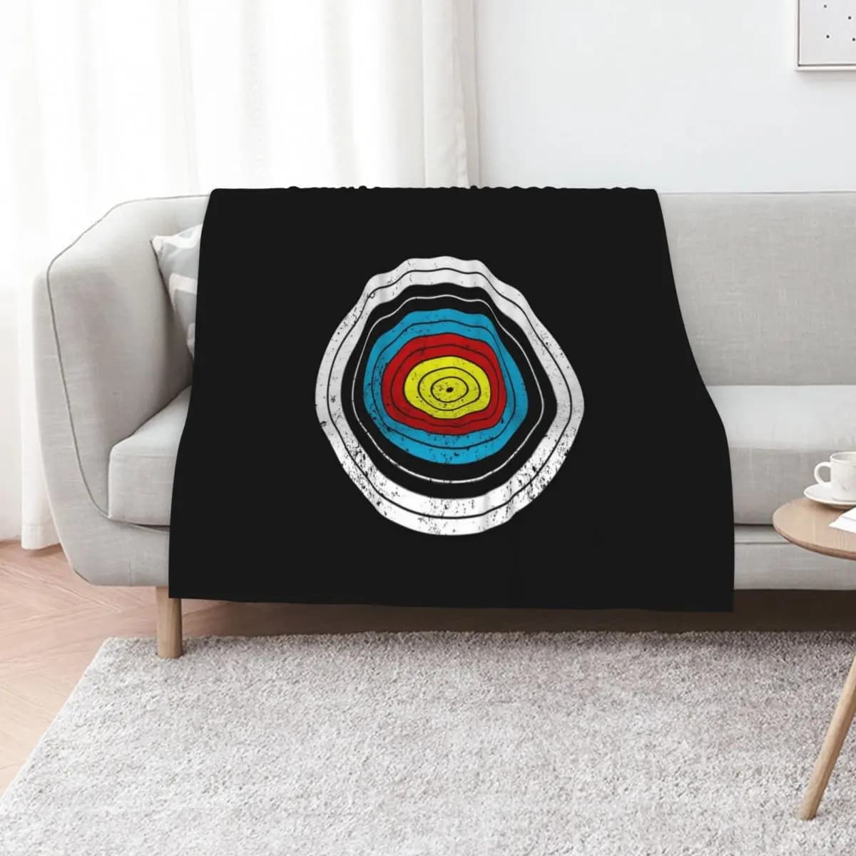 Archery Target Bullseye Throw Blanket Travel Size Cozy Blanket for Plane Train