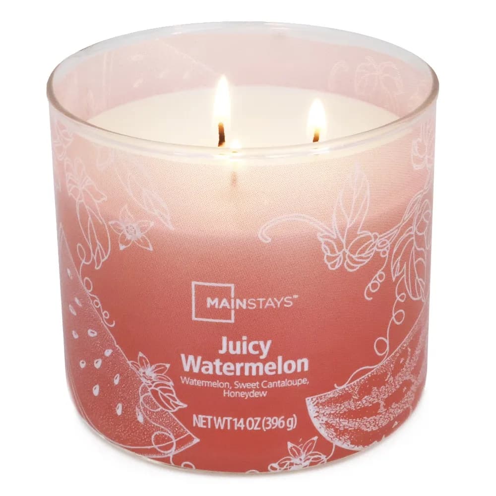 3 Wick Gradient Color Scented Candle Juicy Watermelon Aroma Large 14 Ounce Home Decor Relaxing Gift