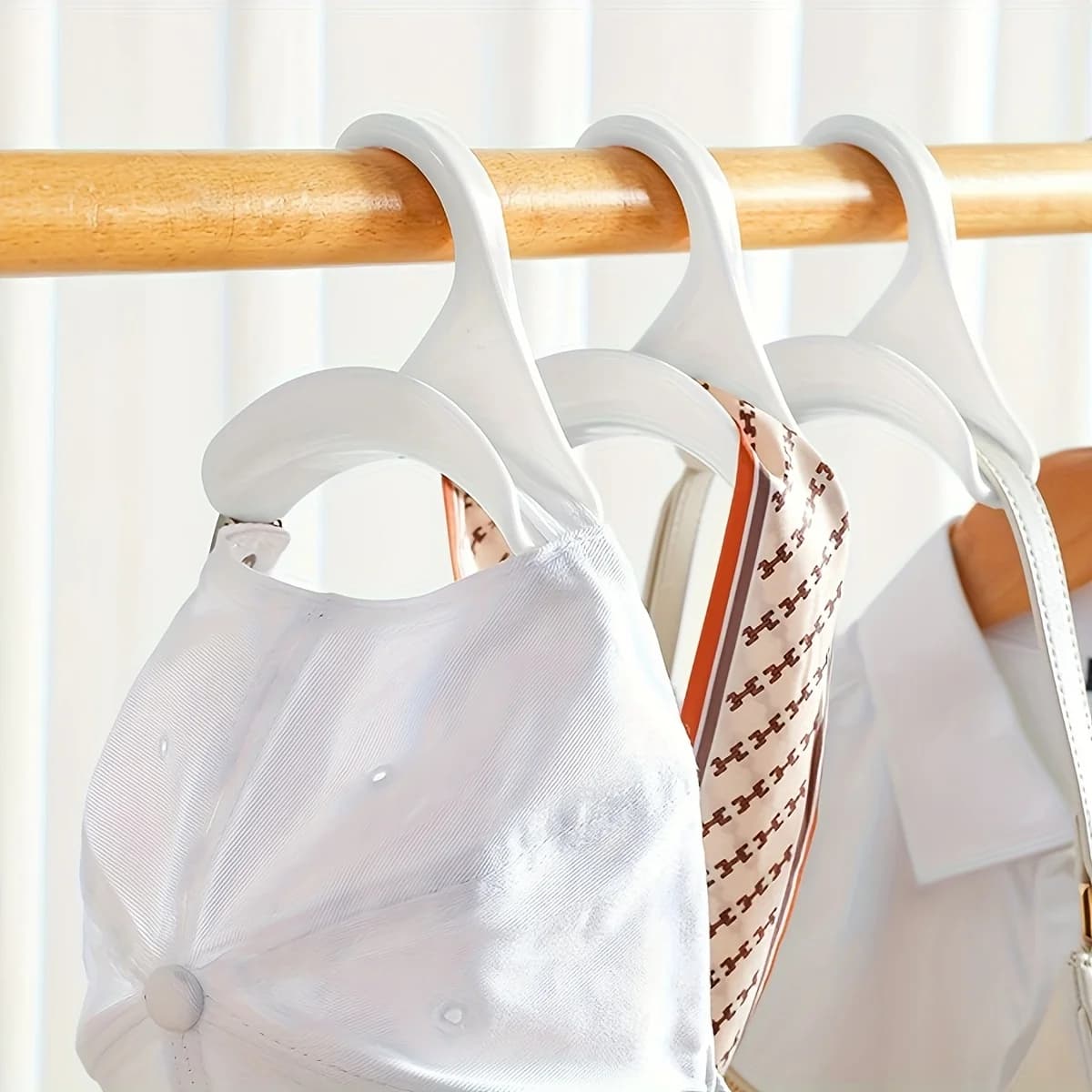 10 Pezzi Gancio Appendiabiti per Borse, Zaini, Cappelli e Sciarpe, Organizzatore ad Arco per Armadio