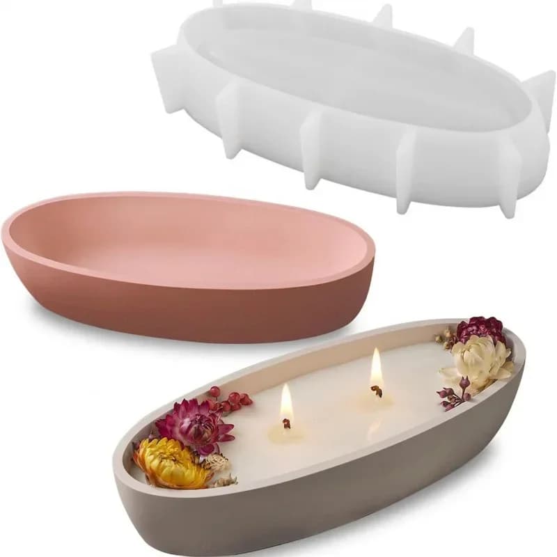 River Shape Concrete Mold Boat Shaped Candle Vessel Gardening Plant Pot Cloud Storage Tray Gypsum Silicone Gardening Tools