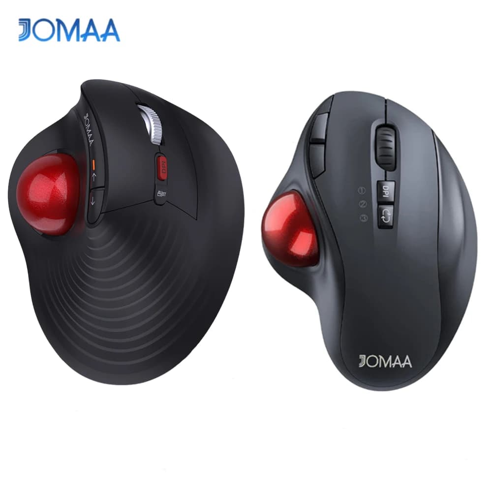Mouse Trackball Ergonomico Wireless JOMAA, Ricaricabile, Mouse Rollerball Bluetooth, Trackball a Dito, DPI Regolabile, per PC, Laptop