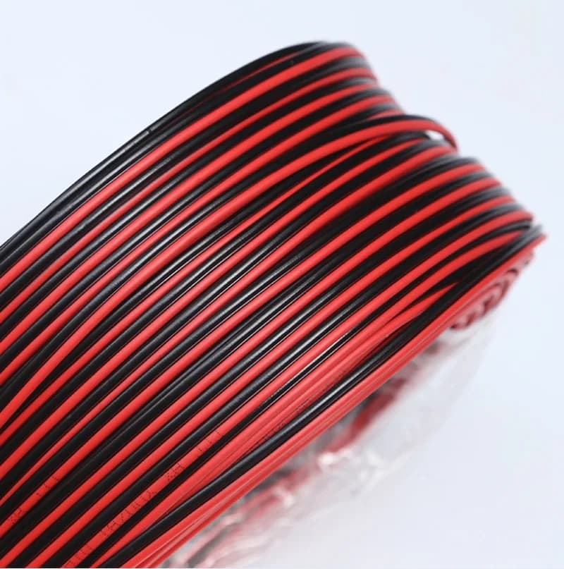 2pin Red Black Electrical Wire 16-30AWG LED Strip Cable 2 Core Tinned Copper Extension Power Cord For Lighting Audio