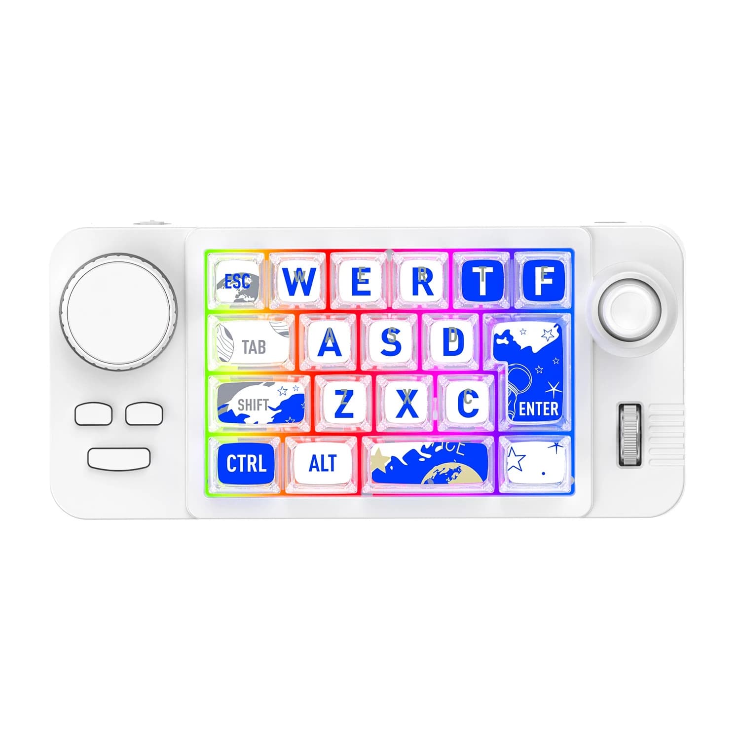 W911 22‑Key Tri‑Mode Mechanical Macro Keypad Hot‑Swap RGB Backlit Joystick Knob Wired 2.4G Bluetooth Programmable Gaming Office
