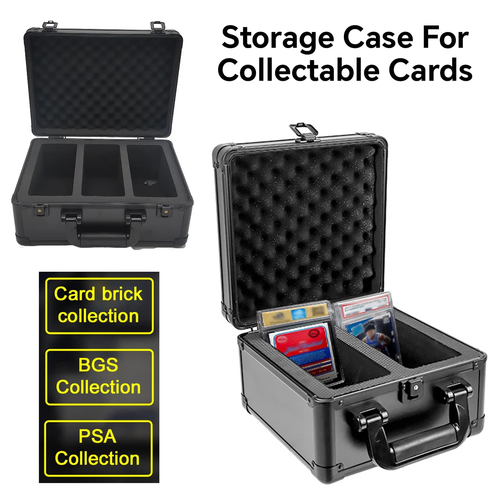 Scatola porta carte da 2/3 file, custodia per carte collezionabili per carte sportive classificate PSA BGS, custodia porta carte da baseball da baseball