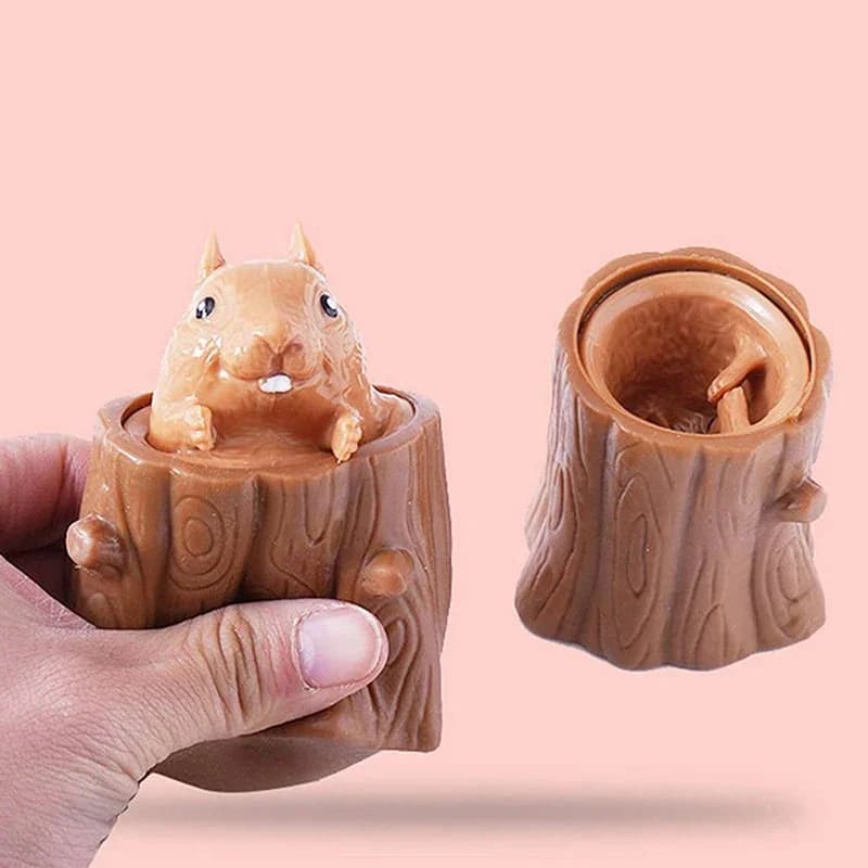Squirrel Decompression Toy Fun Fidget Sensory Gift for Kids and Adults Antistress Squeeze Relief Toy for Anxiety Relief
