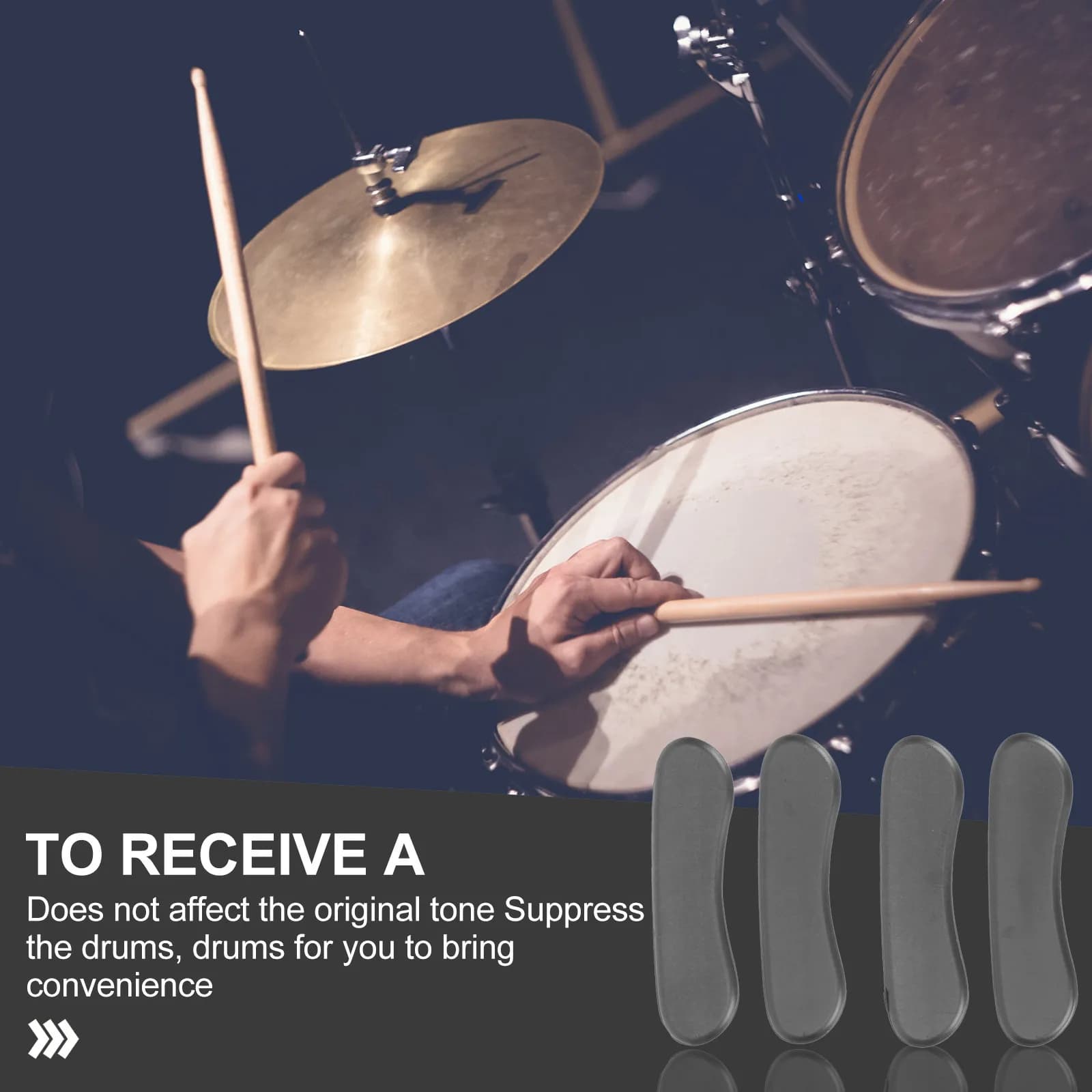 10 Pezzi Accessori per Batteria, Cuscinetti Silenziatori Neri per Set di Batteria, Pad Antirumore per Sessioni di Pratica