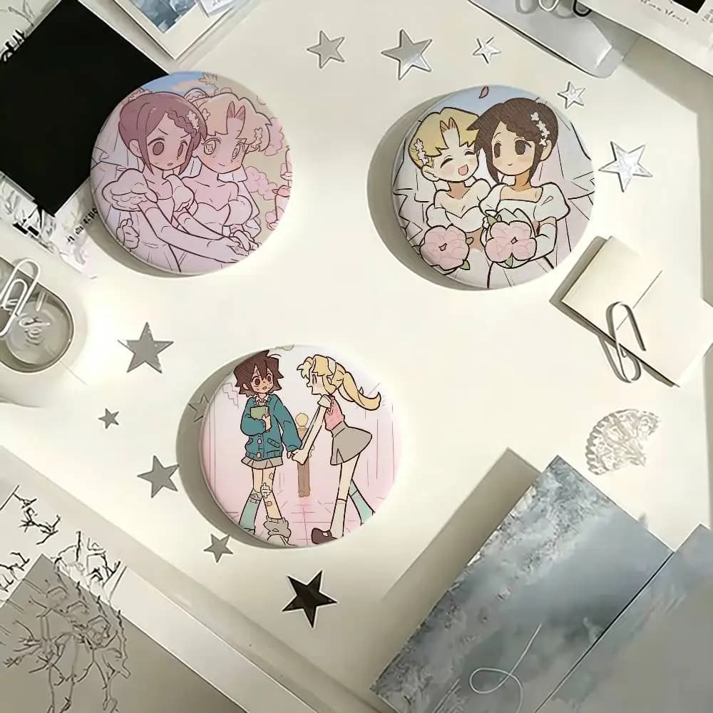 I Love Amy AMY x BIBI Anime Badges Creative Tinplate Button PinsBrooch Badge Clothes Backpack