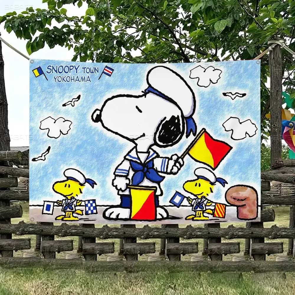 S-SNOOPYS Banner INS Style Decorazione per feste all'aperto Bandiera per atmosfera