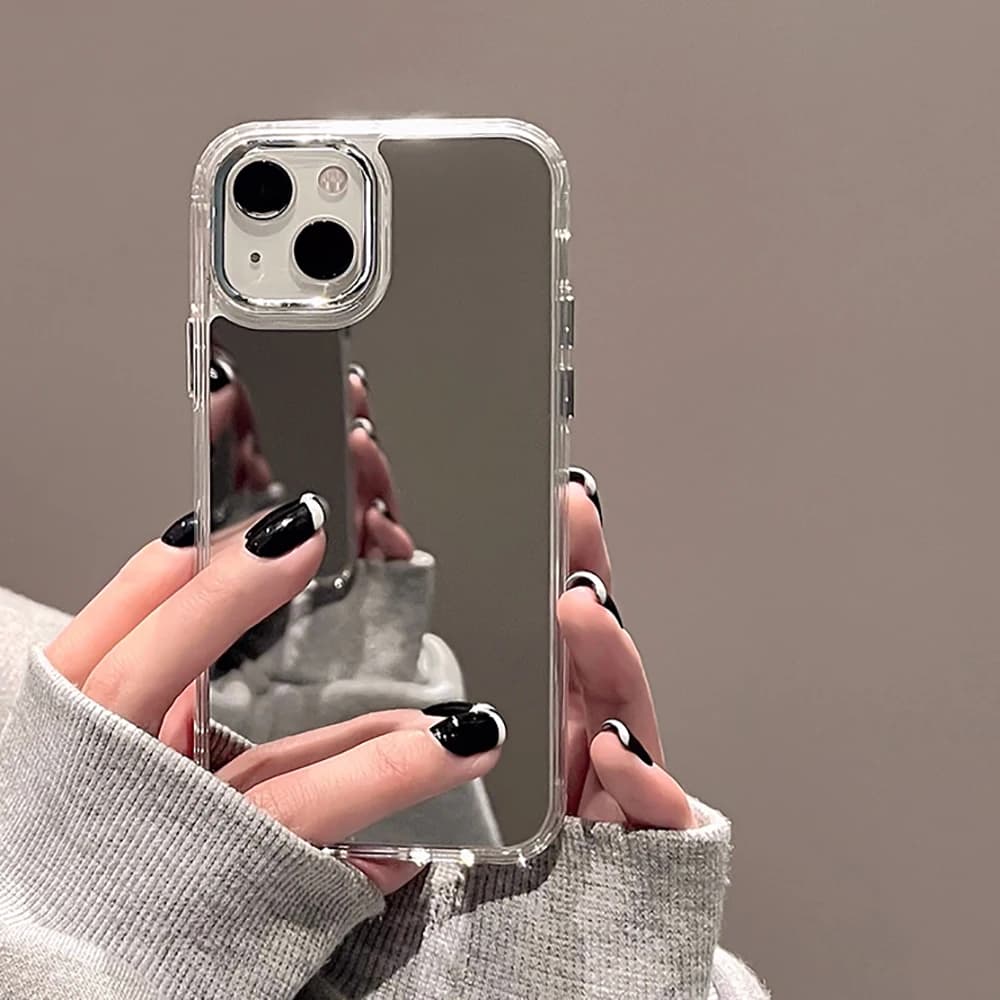 Luxury Makeup Mirror Acrylic Phone Case For iPhone 17 Pro Max 16 11 15 13 14 12 Pro Max Air Shockproof Bumper Protective Cover