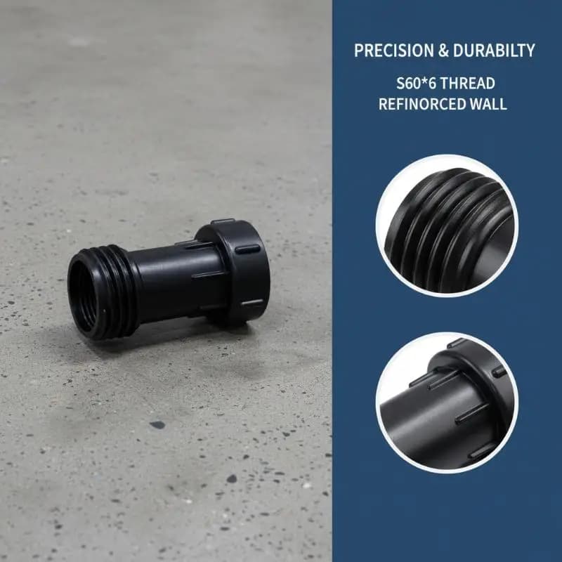 Adattatore di estensione per serbatoio IBC da S60 a S60, connettore da 2 pollici, raccordo per irrigazione da giardino, prolunga in plastica per tubo dell'acqua