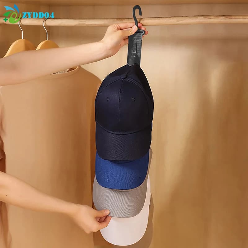 ● 1 Pezzo Appendiabiti per Cappelli da Armadio, Corda Appendiabiti con Clip per Cappellini da Baseball, Organizzatore Espositivo per Porta dell'Armadio e Camera da Letto