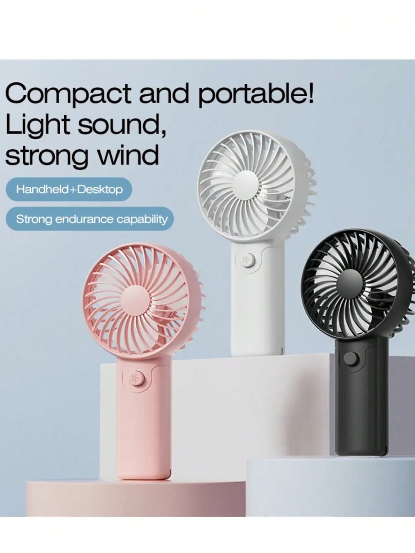 Portable Handheld Mini Electric Fan, Personal Cooling Fan For Summer, 1-Speed Adjustment, Strong Airflow, Suitable For Work, Study, Home, Office, Travel, Beach, Vacation, Hot Weather (Batteries Not Included)