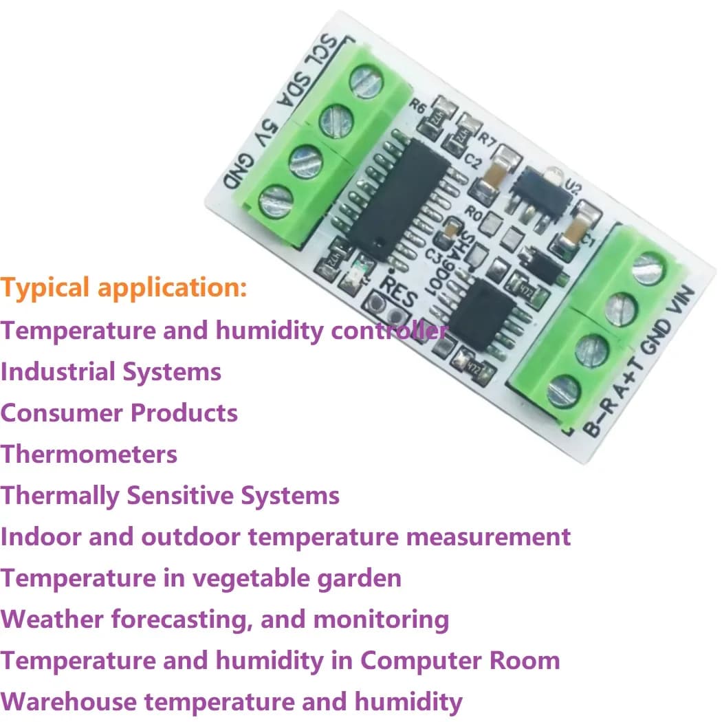 SHT30 RS485 TTL232 Modbus RTU Temperature Humidity Transmitter Sensor Adapter Module for Industrial Systems Arduino