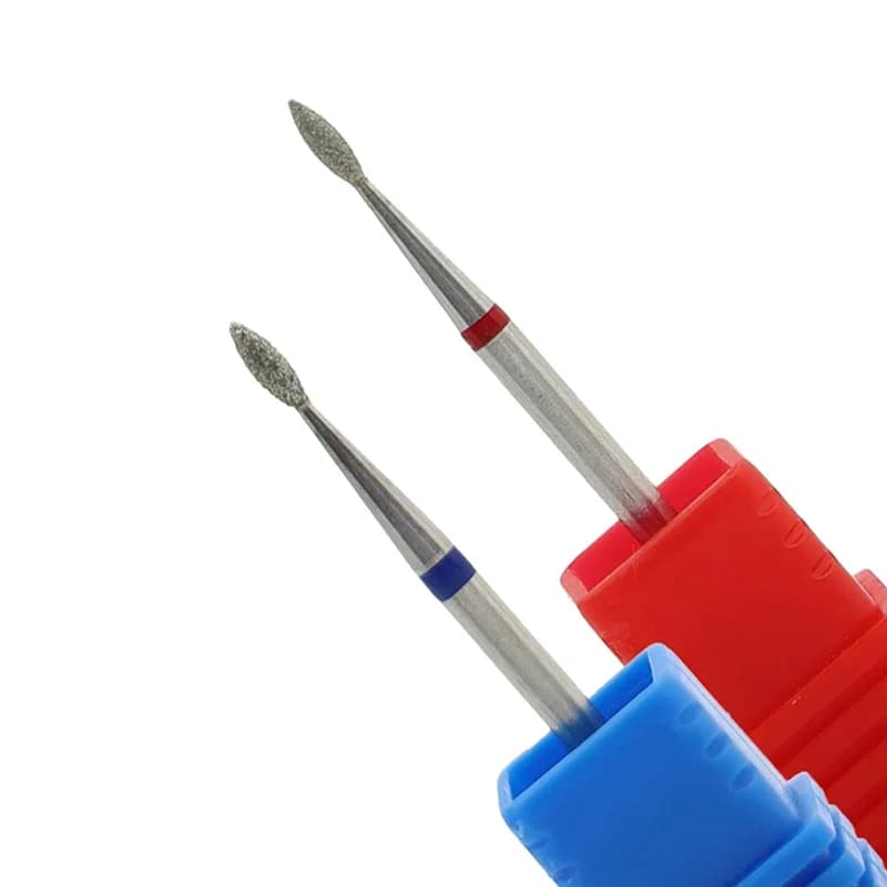 Punte per trapano per unghie con diamante Fine a forma di fiamma mulini russi per cuticole Clean Burr trapani per Manicure elettrici accessori per unghie