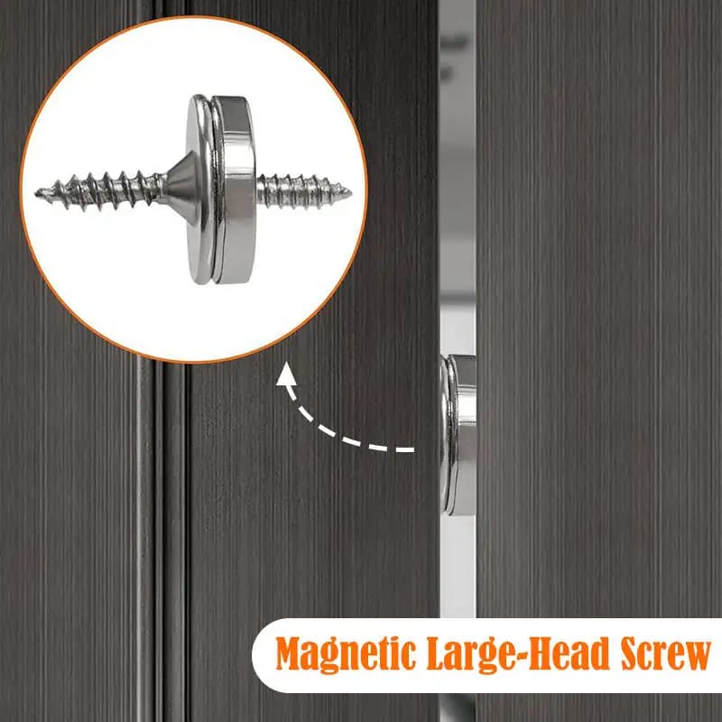 Hidden Magnetic Clasp for Cabinets, Metal Round Magnetic Clasp, Magnetic Clasp for Furniture with Screws and Hardware Accessories