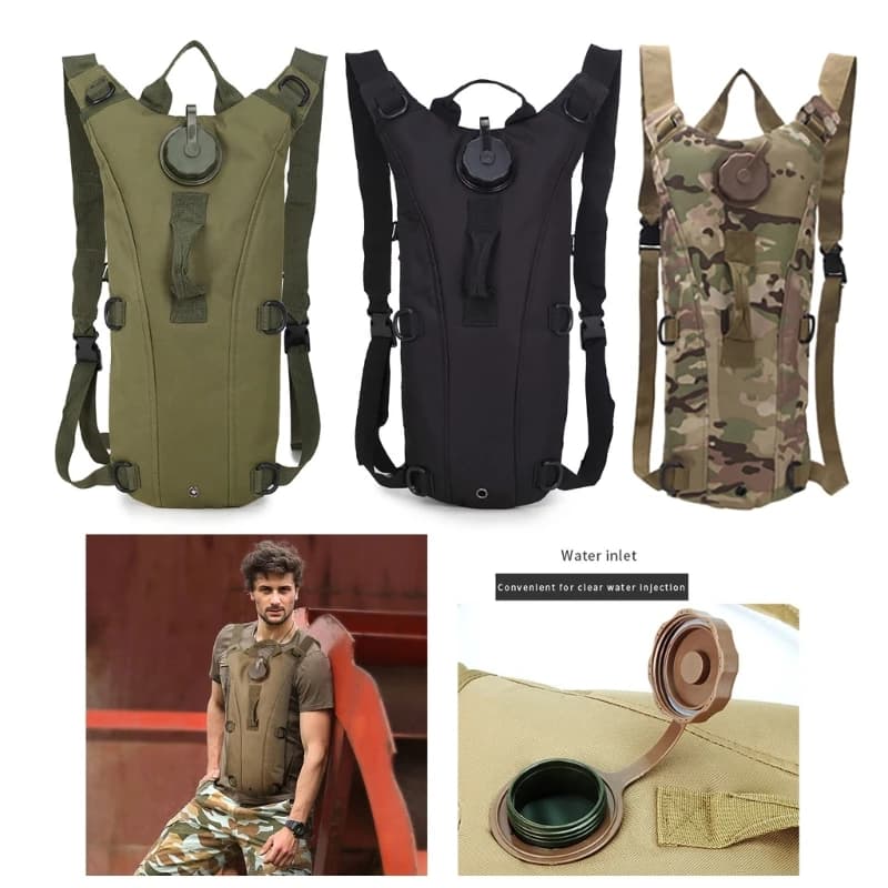 Waterproof Nylon Military Backpack Moisturizing Tactical Backpack with 3 Liter Bag for Cycling Climbing