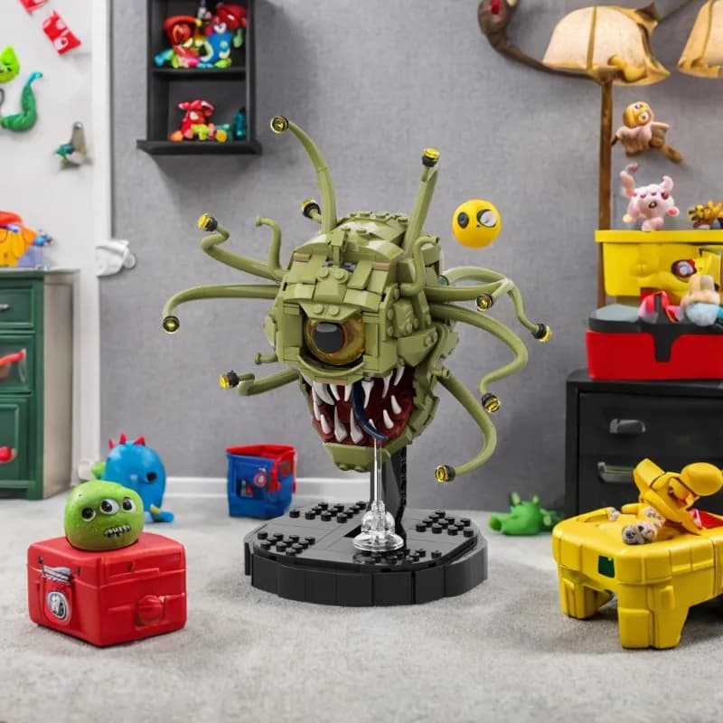 507PCS Ds&Dsa Beholdersa Monster Moc kit di costruzione di blocchi con tentacoli posizionabili, base espositiva da collezione per ventole di ruolo