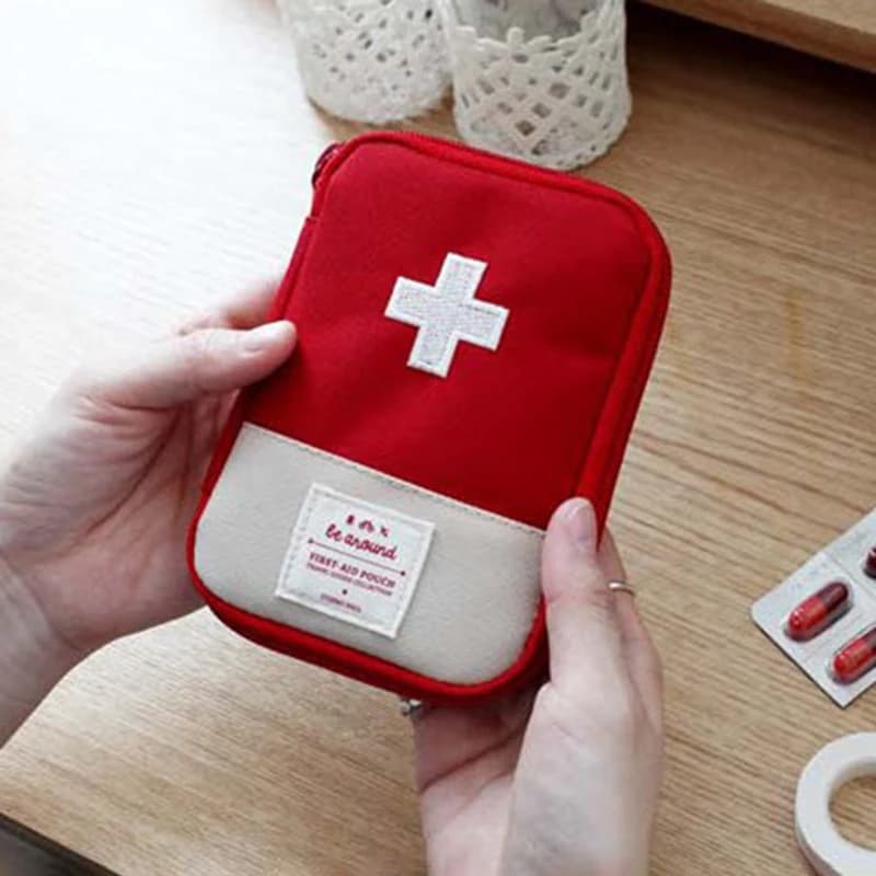 Mini Borsa Portatile per Pronto Soccorso, Kit di Emergenza per Viaggi, Borsa Medica per Sopravvivenza all'Aperto e Campeggio
