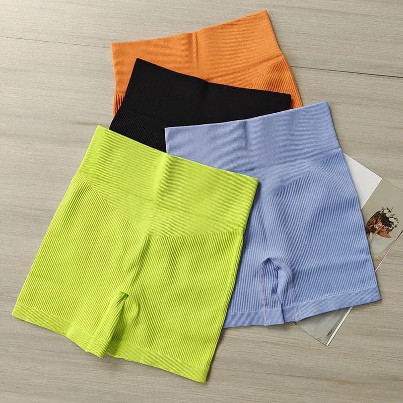 Pantaloncini da ciclista a vita alta da donna con effetto push-up - Pantaloncini a compressione traspiranti e anti-umidità per corsa, palestra e yoga