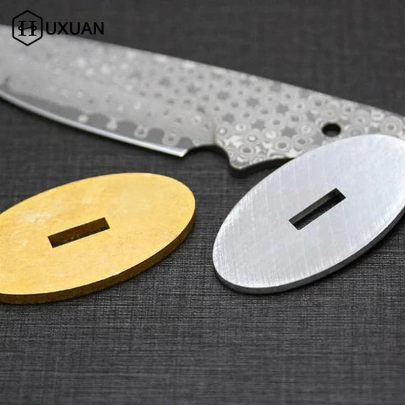 1 Pezzo Protezione per Dita in Metallo per Coltello, Pomello, Protezione per Mani, Grezzo per Manico Fai-da-te, Sicurezza in Cucina e Officina