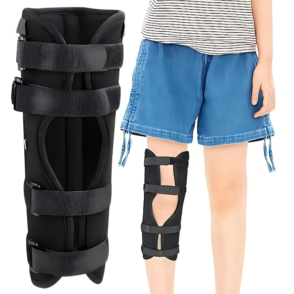Supporto per Ginocchio Post-Operatorio, Imbottito e Traspirante, con Fascia Assorbente per Articolazione del Ginocchio