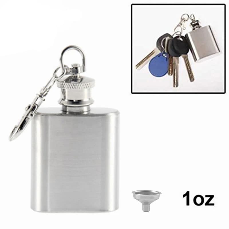 LMETJMA 1oz portatile Mini fiaschetta liquore in acciaio inox per bottiglia di alcol viaggio bottiglia di whisky tazza boccetta PY0022