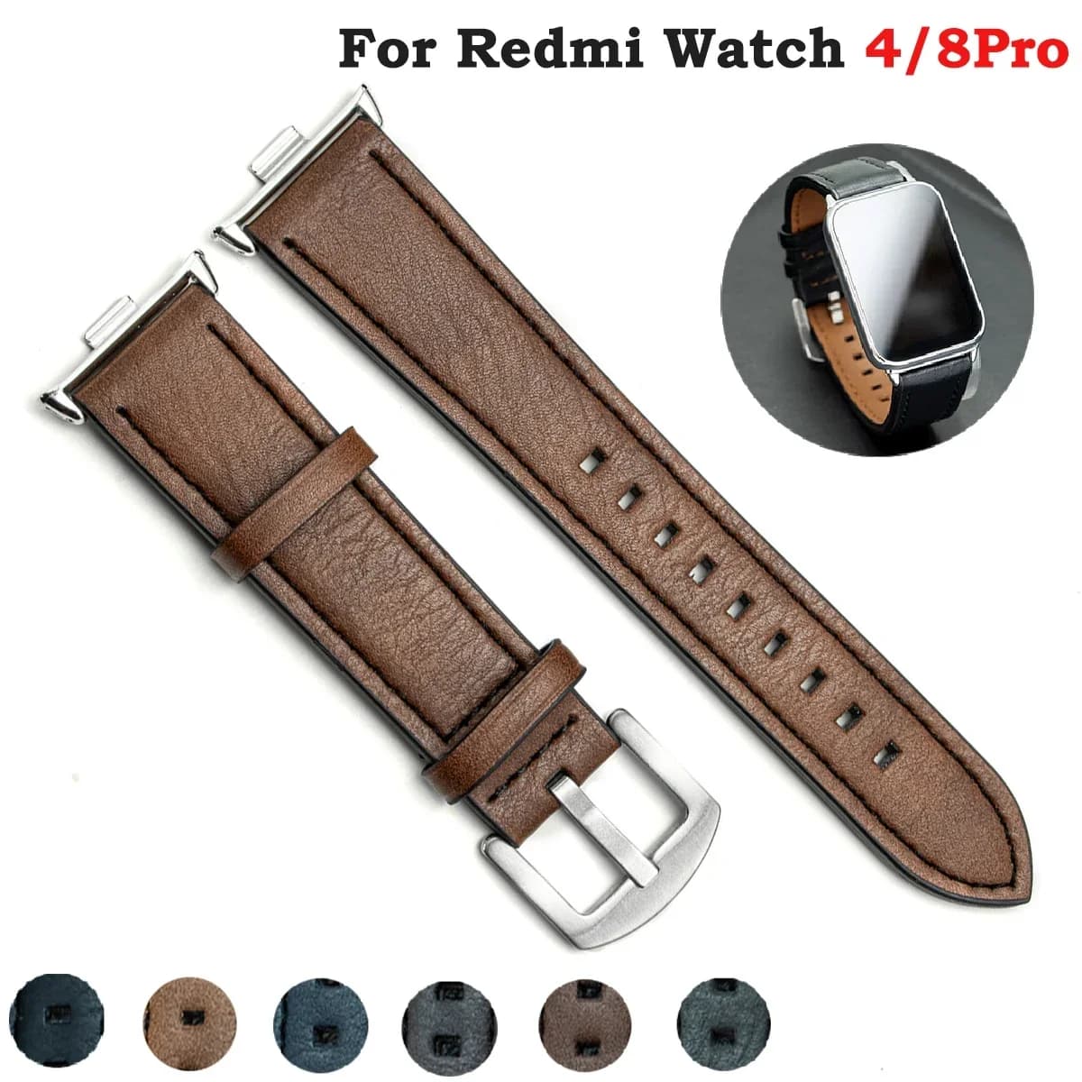 Per Xiaomi Redmi Watch 4 Smartwatch cinturino in pelle interfaccia metallica sostituzione Correa redmiwatch 5 braccialetto per xiaomi band 8pro