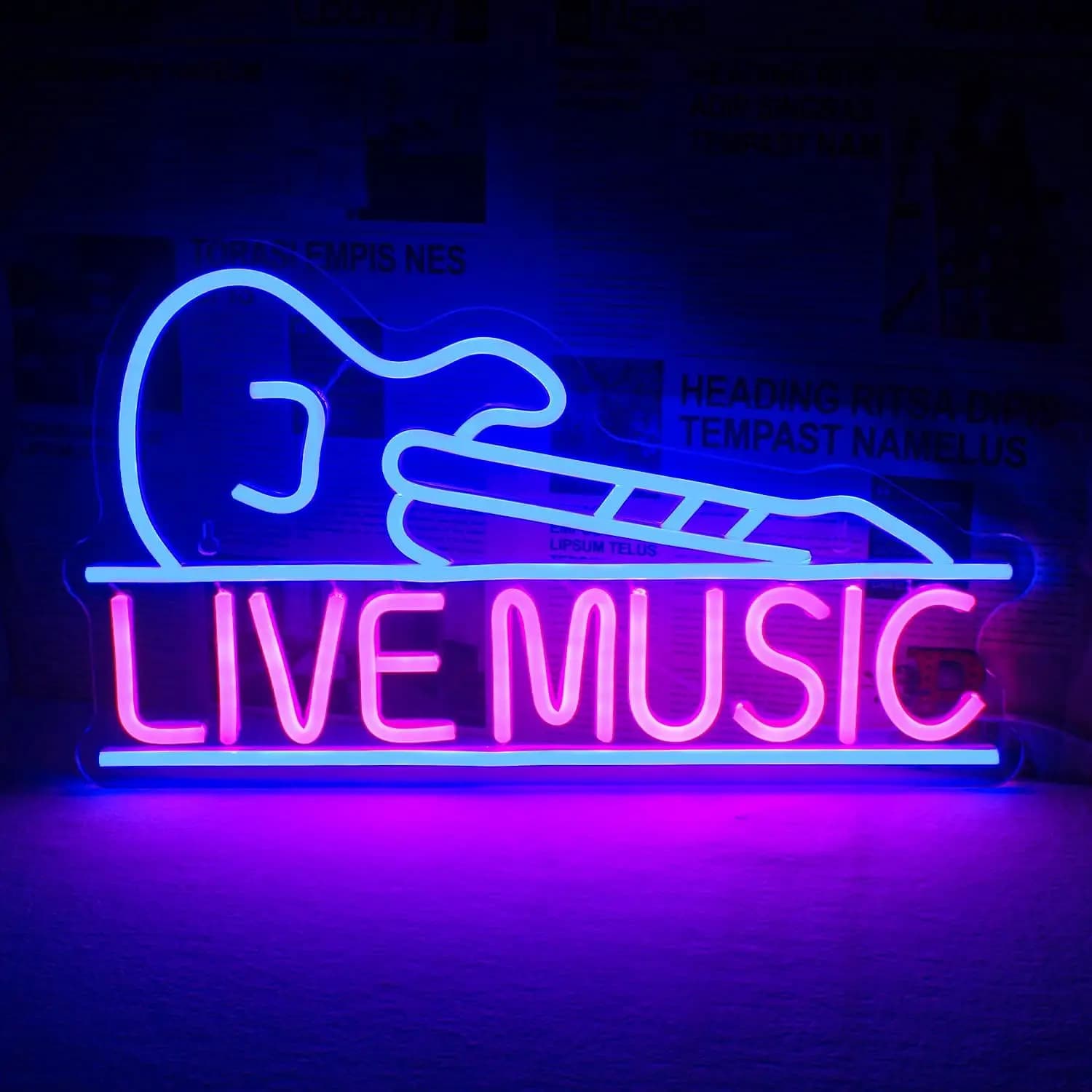 Insegne al Neon a Forma di Chitarra per Decorazione Murale, Luci al Neon per Camera da Letto, Insegna LED a Forma di Chitarra Alimentata via USB