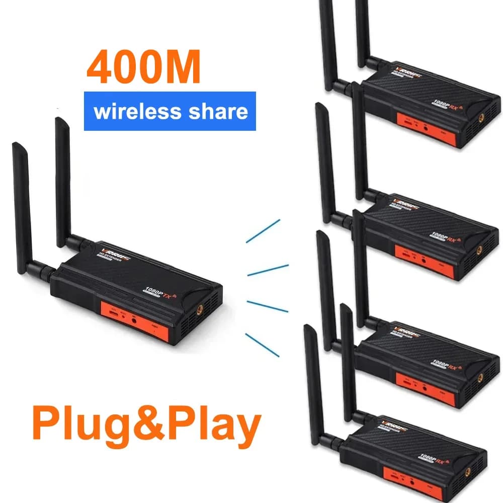 400m HDMI Wireless Extender Video Transmitter and Receiver 2 3 4 5TV Share Display for Camera DVD Laptop PC To Monitor Projector
