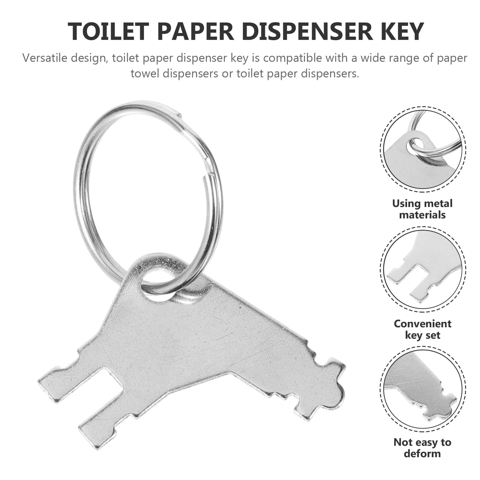 Set di chiavi per dispenser di carta igienica da 5 pezzi Set di chiavi per dispenser di asciugamani di carta in metallo universale per uso commerciale in cucina