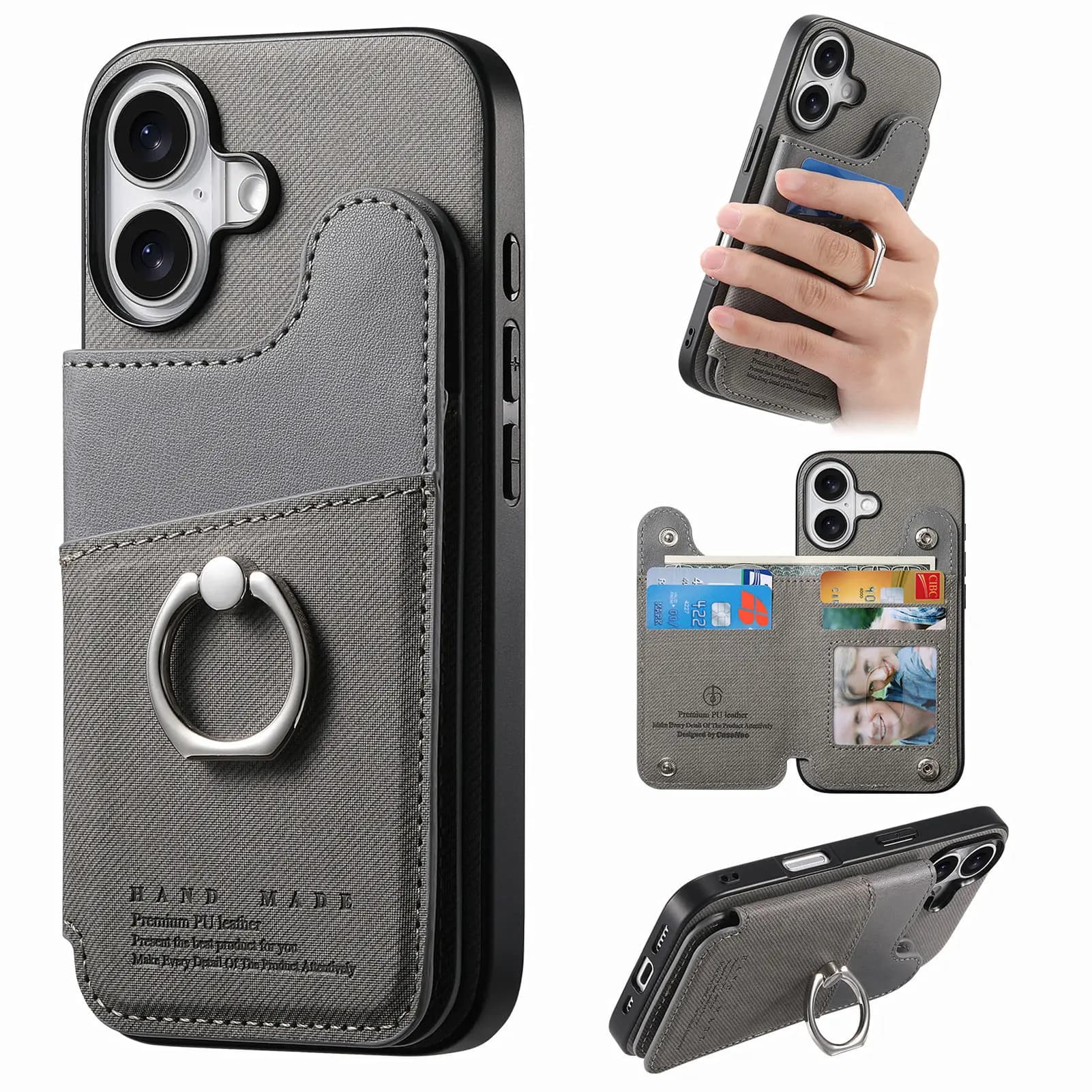 Custodia a portafoglio con anello per dito per Funda Samsung Galaxy Buddy 3 2 Quantum5 4 Wide6 5 Jump3 5G RFID Blocco 5 carte Custodia per telefono