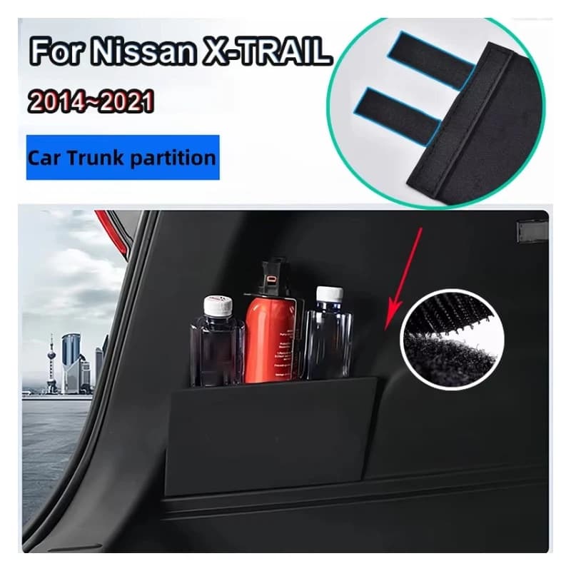 Per Nissan X-TRAIL 2014 ~ 2021 5 posti bagagliaio di un'auto di stoccaggio partizione su entrambi i lati organizzatore di stoccaggio multifunzione accessori interni