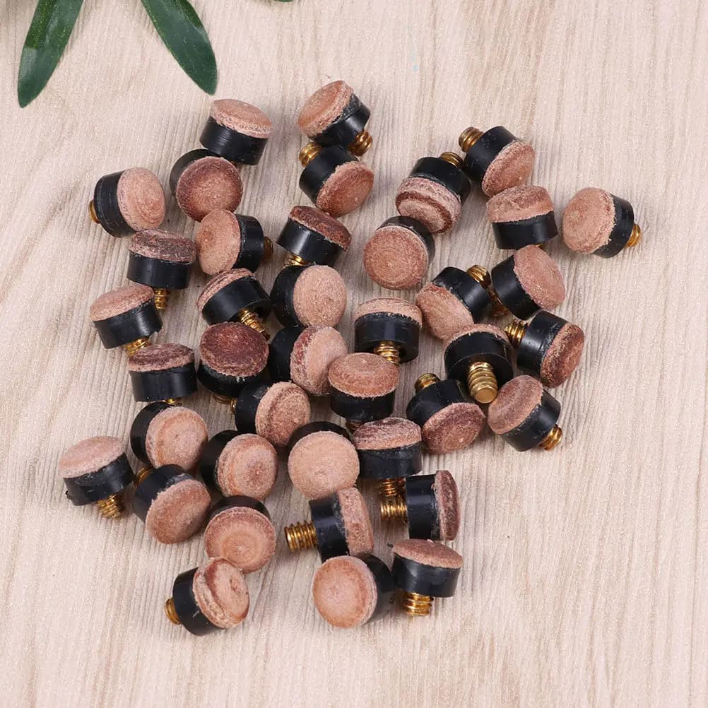 20 Pezzi Puntali Professionali Avvitabili per Stecche da Biliardo, Punta da 10 mm con Ghiera Metallica, Ricambio per Stecche da Snooker