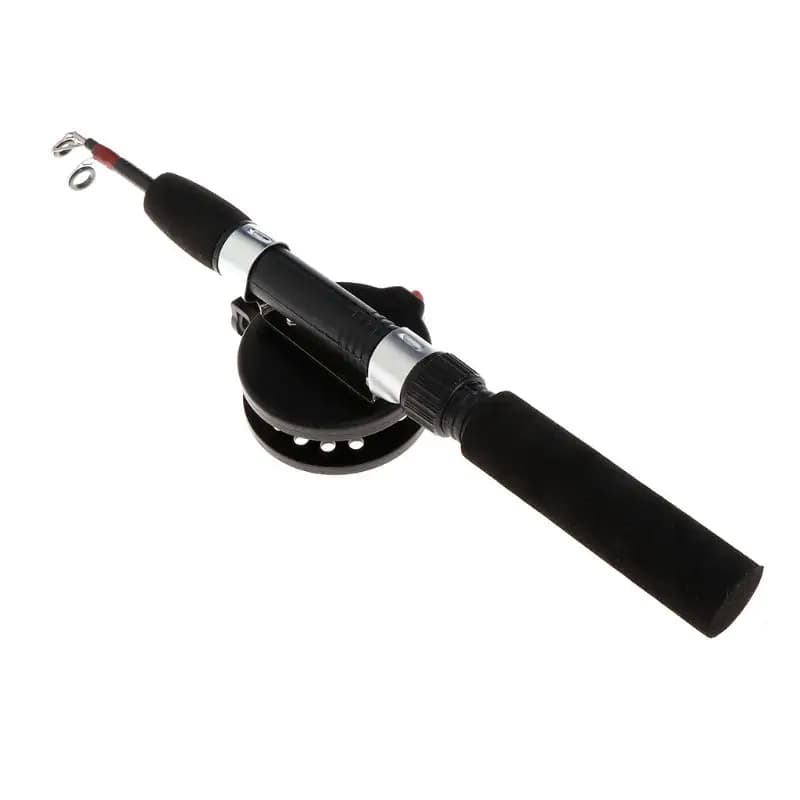 YD61 1 set canna da pesca con mulinello da pesca corto portatile mini ghiaccio all'aperto invernale