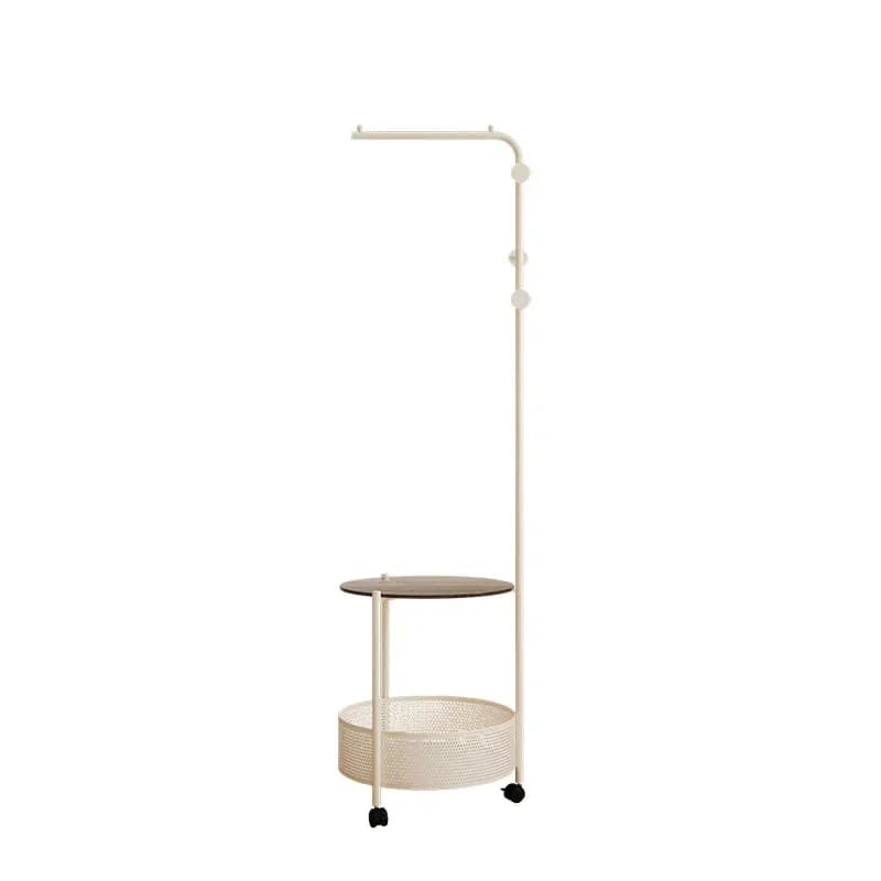 Floor-to-ceiling hanger, bedside table integrated coat rack, light luxury clothes rack, movable storage rack