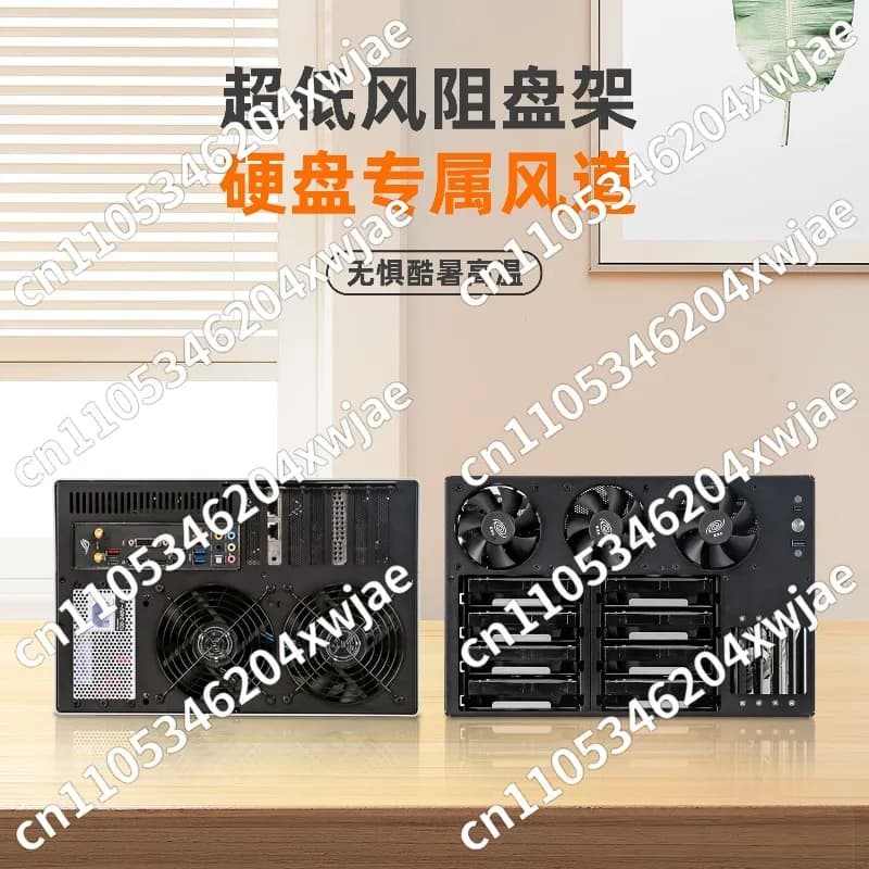 Guscio in alluminio per telaio NAS a 8 alloggiamenti per scheda madre ATX SFX PSU Freenas Unraid Home Media Server di archiviazione fai da te