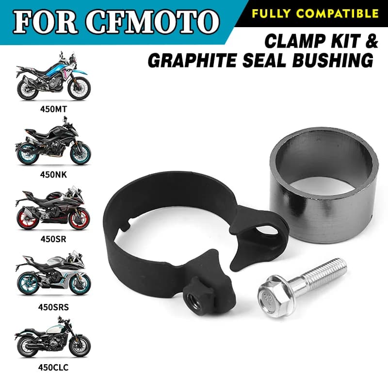 For CFMOTO 450MT Exhaust Pipe Muffler Sealing Ring Clamp 450MT CLC NK SR Sealing Sleeve Clamp with Screw Original Parts