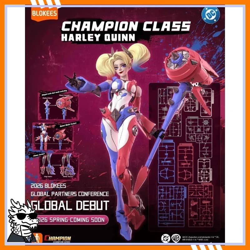 Blokees DC Champion Class 04 Harley Quinn Action Figure - Modellino Articolato da Collezione, Ornamento Regalo per Ragazzi