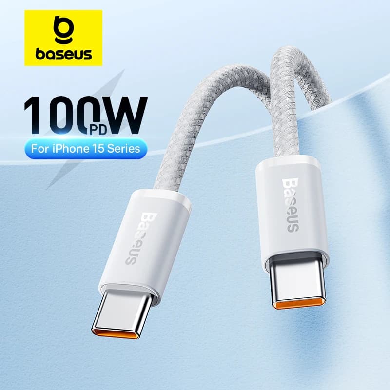 Baseus cable from 100 W type C to USB C for iPhone 16 15 Quick charging cable for MacBook iPad Samsung Xiaomi Fast USB C cable