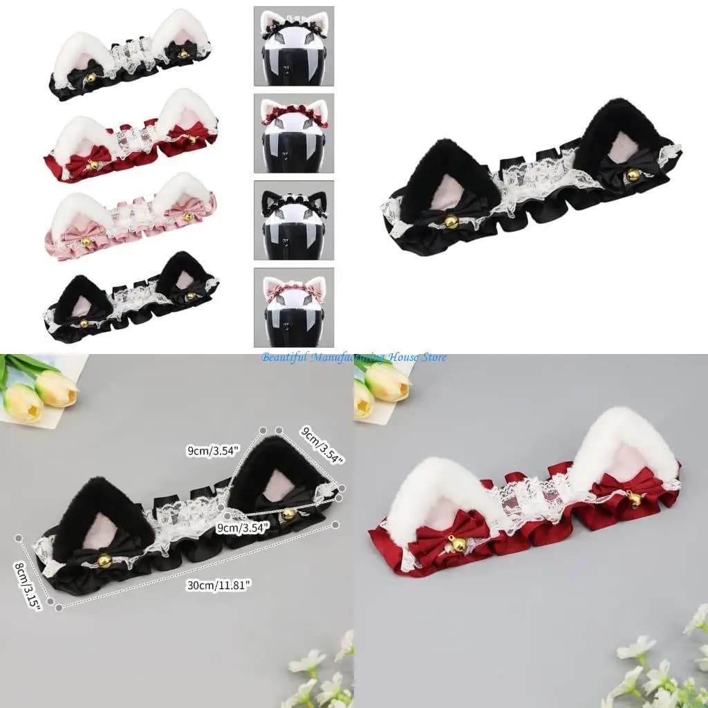 E56A Ski helmet for girls Decoration Ski helmet for bike with hairy kitten ears