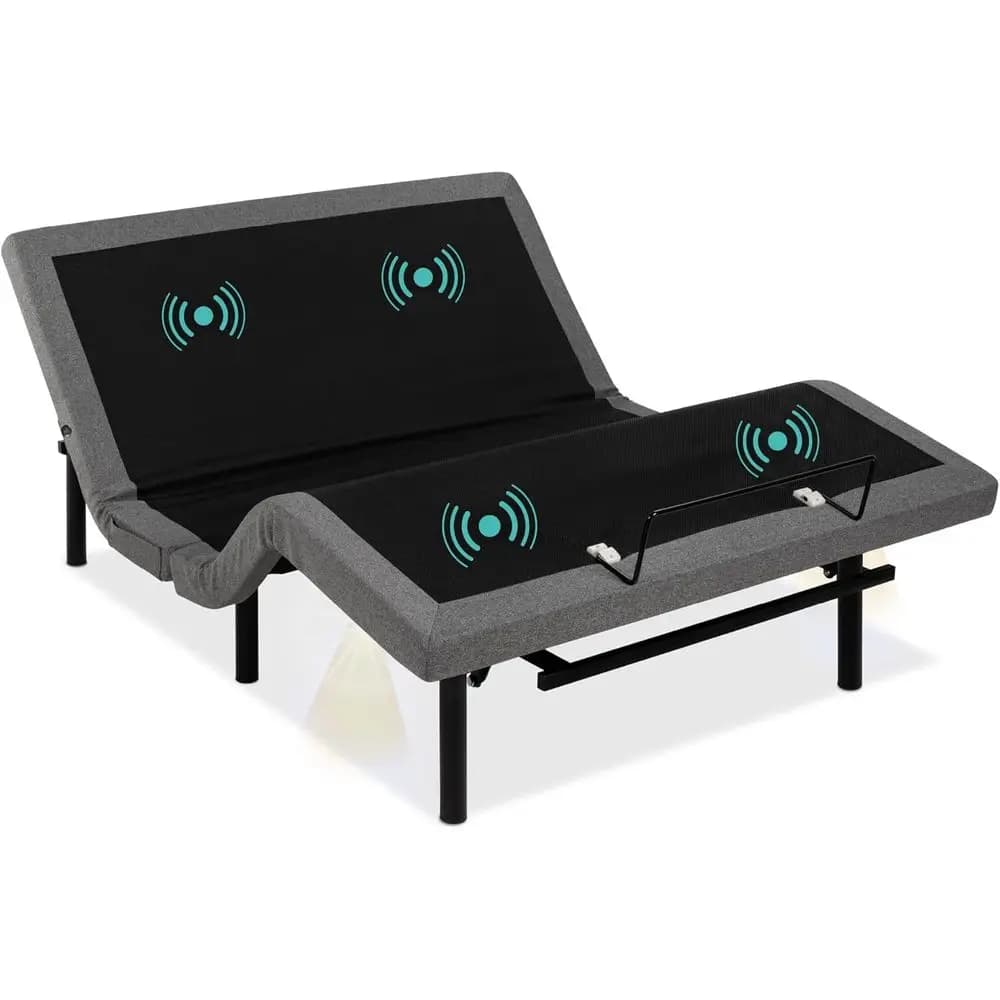 Ergonomic Queen Size Adjustable Bed e, Electric Base w/WirelRemote Control, Nightlight, Massager, 2 USB Ports