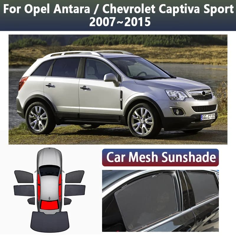 For Opel Antara L07 2007~2015 Chevrolet Captiva Sport Car Mesh Sunshade Window Magnetic Visor Privacy Curtain Shades Accessories