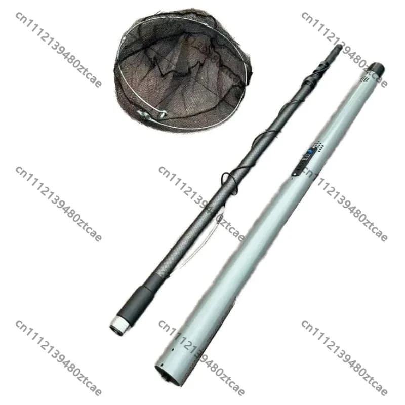 Rete da Pesca Telescopica Elettrica in Lega di Alluminio 4,2m 9000W, Attrezzo da Pesca Pieghevole
