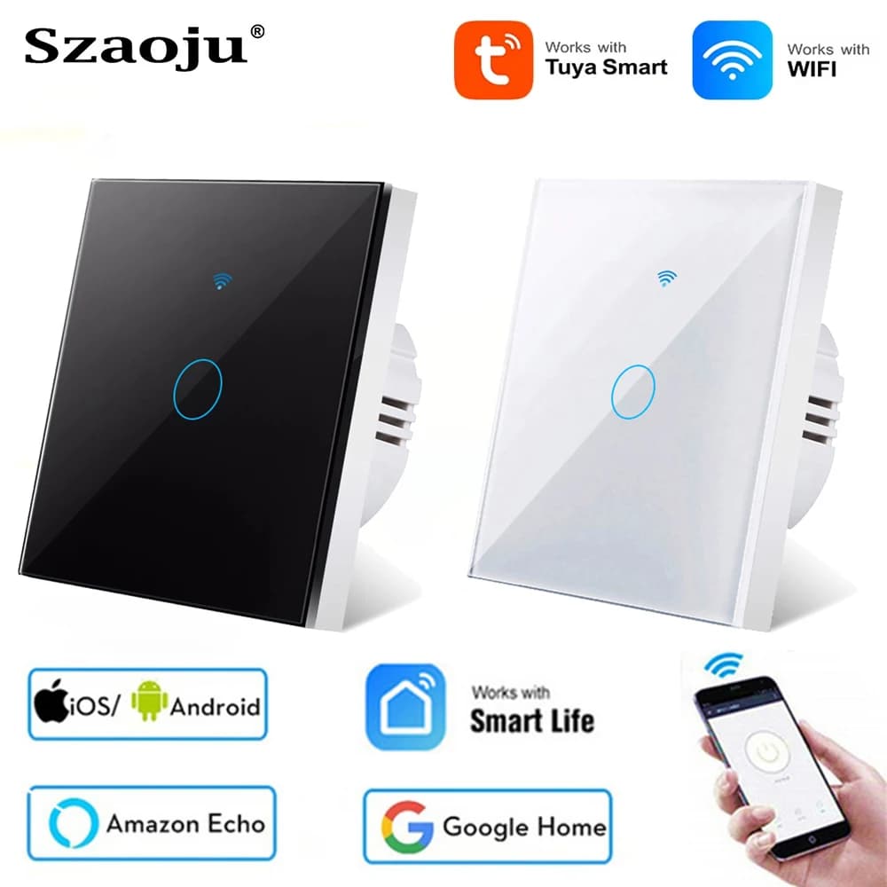 Tuya Vita Intelligente Interruttore Della Luce WiFi Sensore di Tocco Smart Switch App di Controllo Remoto Nessun Cavo Neutro 110 V 220 V Per Alexa Google Casa