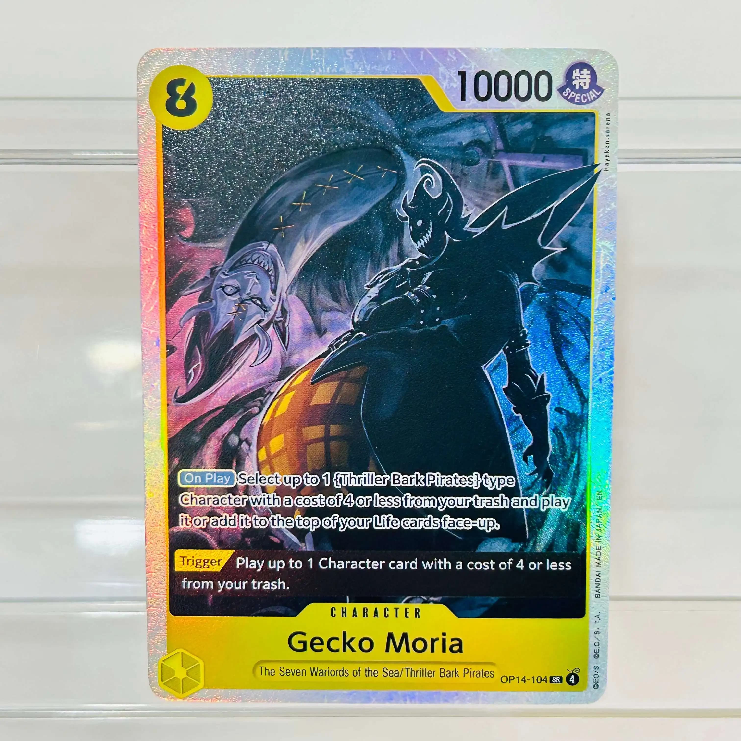 One Piece Gecko Moria OP14-104 SR Card EN Version Holographic Texture Cards Perfect Condition DIY Premium Anime Collection Card
