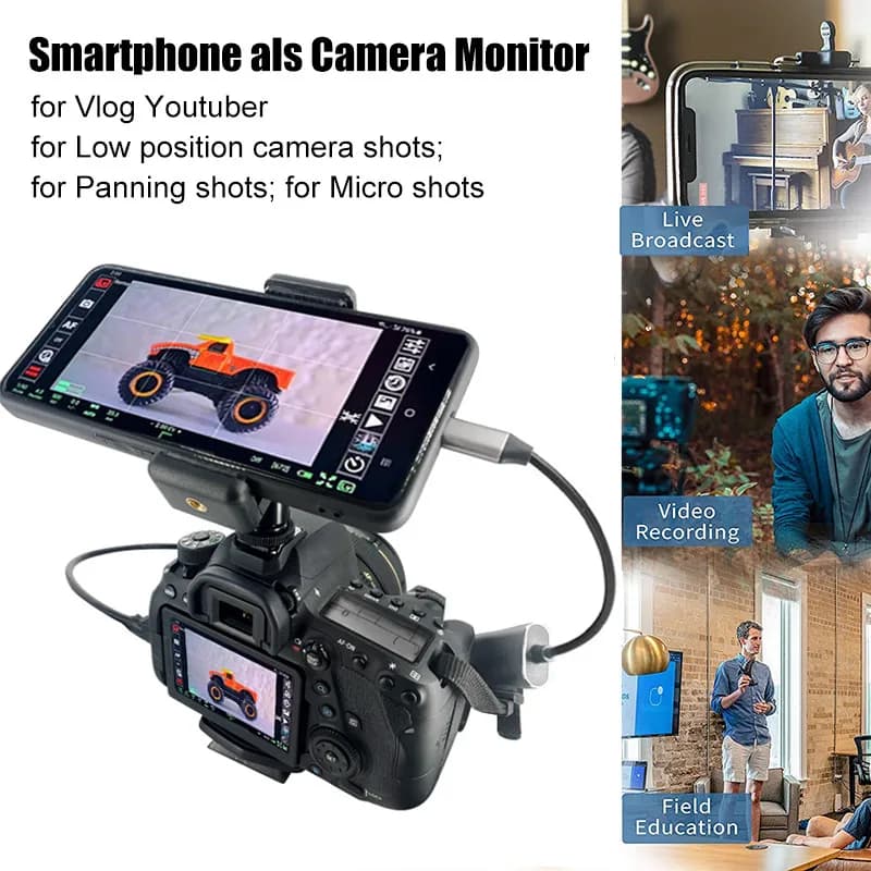 HDMI Adapter 4K Video Capture Card Transmission DSLR Camera Set monitor for mobile phone for Vlog Youtuber Filmmaker