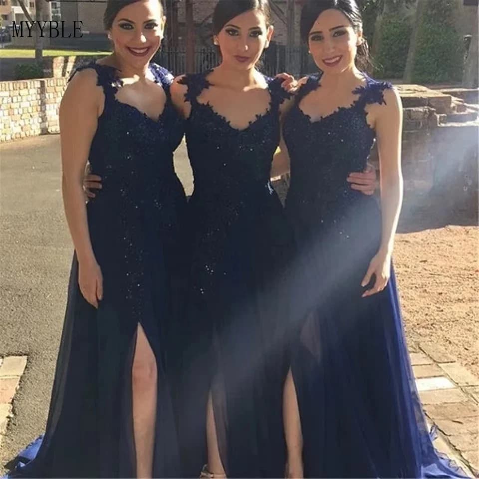 Abiti da cerimonia da ballo con applicazioni in pizzo taglie forti Una linea con scollo a cuore e spacchi alti fino al pavimento in chiffon 2022 Abito per la madre della sposa