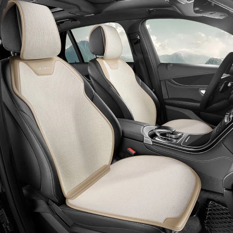 5 Seat Breathable Linen Car Seat Covers Complete Set Universal Car Seat Bearing Non-slip Seat Accessories Car Seat Protective Bearing
