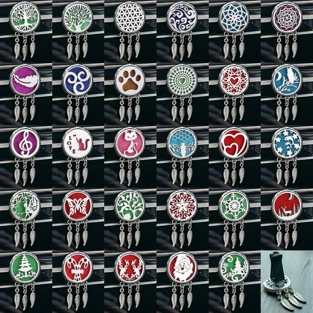 10pcs/lot Wholesale Tree of Life Tassel Aromatherapy Perfume Diffuser Locket Pendants Dreamcatcher Car Vent Clip Air Freshener